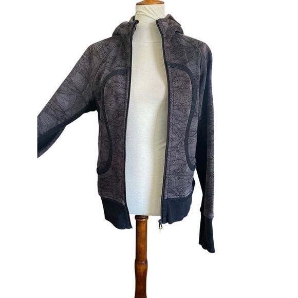 Lululemon Iconic Scuba Hoodie Gray & Black Thumbholes Full Zip Women’s Small/201 - Picture 6 of 12